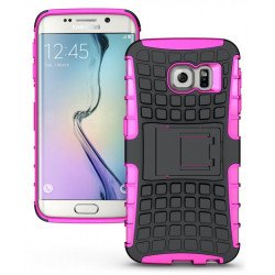 Samsung Galaxy S6 Edge Rugged Hybrid with Kickstand (Hot Pink)